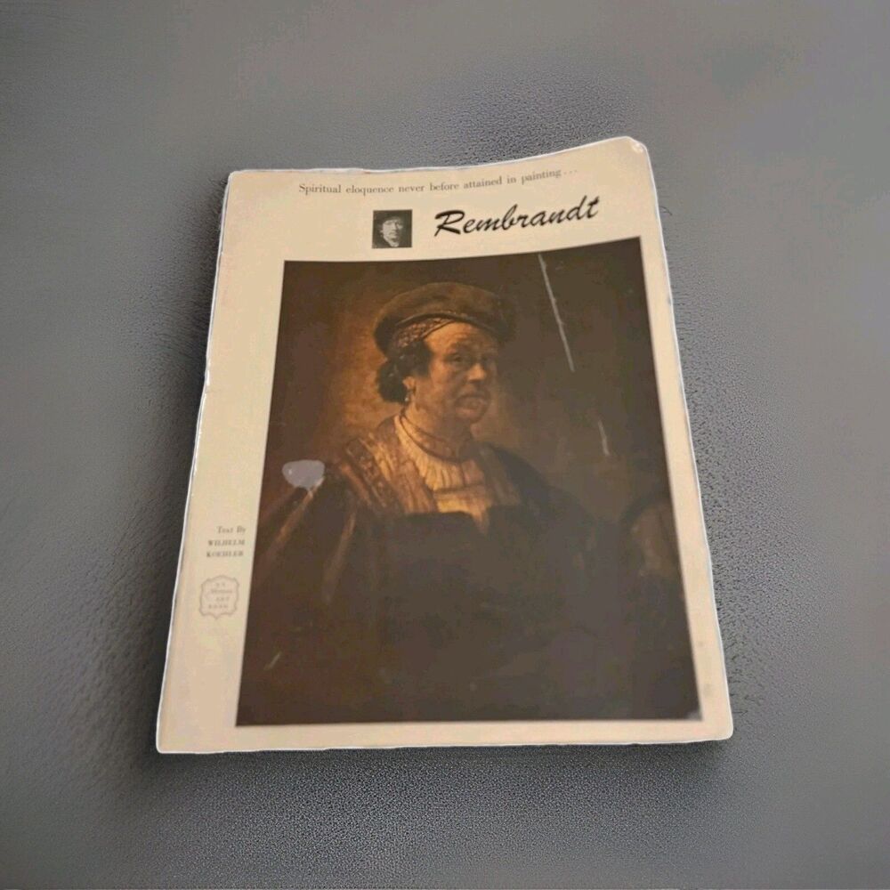 Vtg 1952 Abrams Art Book Rembrandt w 10 Reproduction Color Plates For Framing